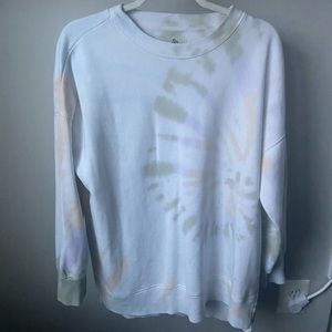White tye dye oversized crewneck